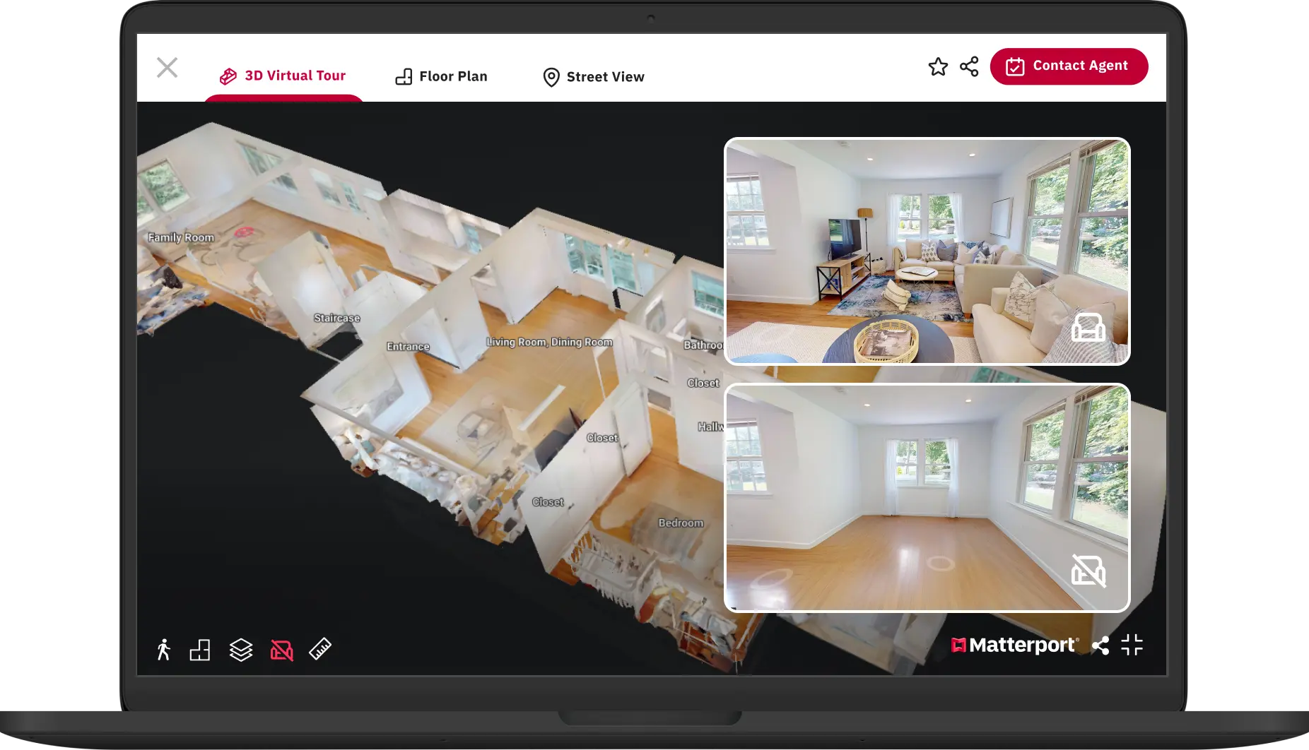 AI Defurnished Virtual Tour - Before and After